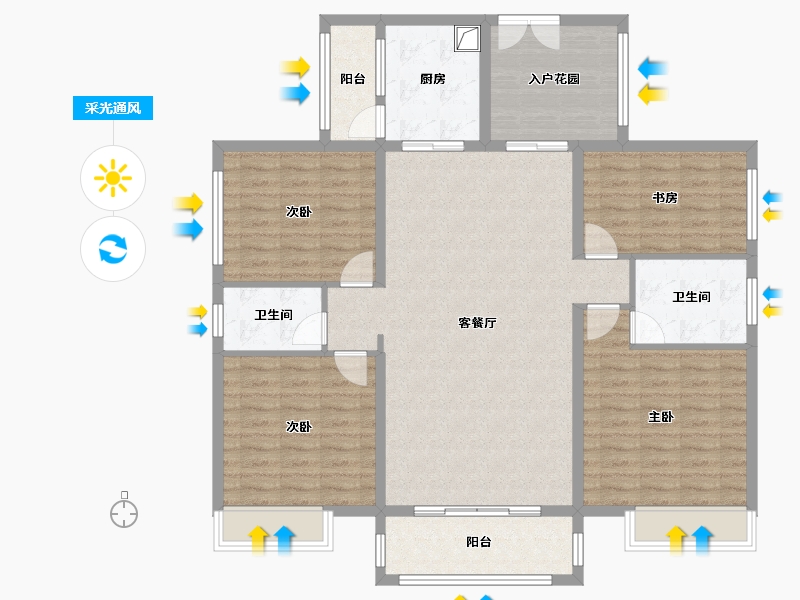 广东省-广州市-长隆珑翠-136.00-户型库-采光通风