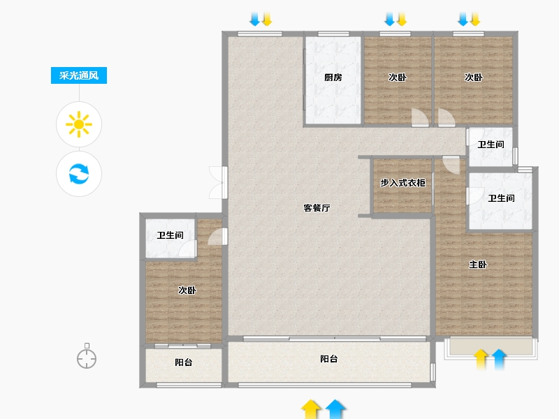 河北省-沧州市-荣盛华府-225.00-户型库-采光通风