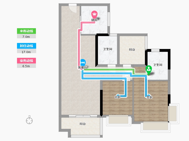 广东省-广州市-南沙保利城-96.00-户型库-动静线