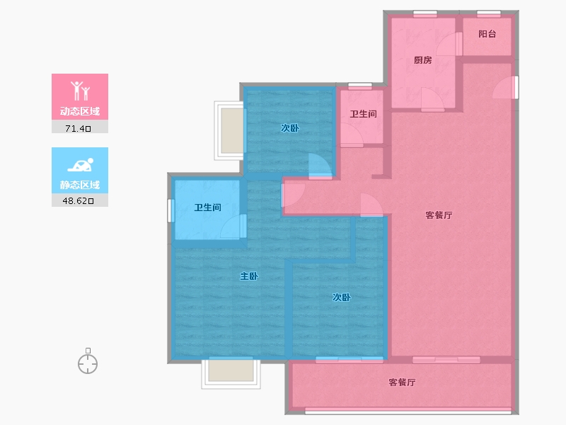 云南省-昆明市-颐和1898-114.40-户型库-动静分区