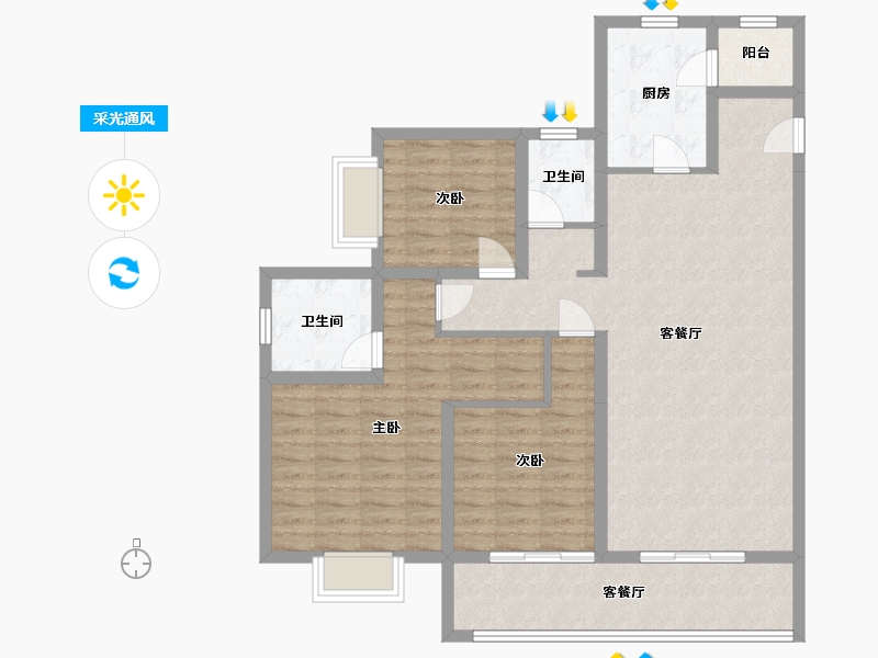 云南省-昆明市-颐和1898-114.40-户型库-采光通风