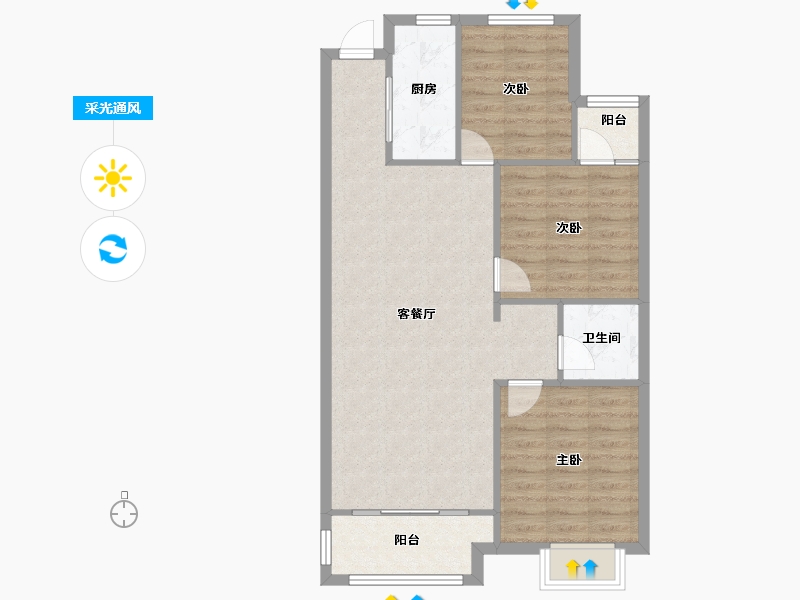 河北省-石家庄市-天鸿世家-89.60-户型库-采光通风