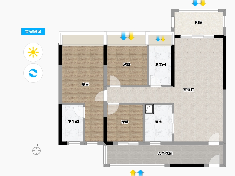 广东省-云浮市-翰林春天-101.00-户型库-采光通风