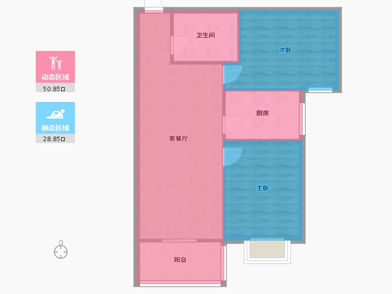 河北省-邯郸市-金碧苑小区-北区-76.88-户型库-动静分区