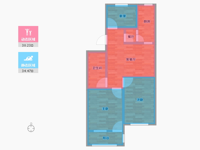 山东省-淄博市-体坛小区-57.11-户型库-动静分区