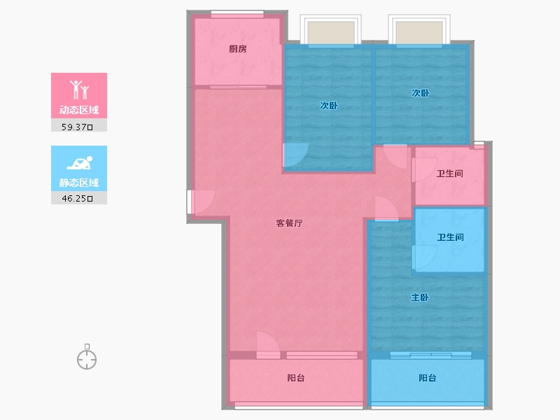 河北省-保定市-北京世代-114.85-户型库-动静分区