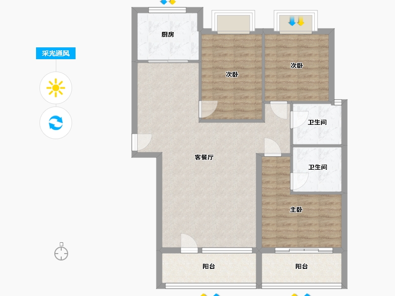 河北省-保定市-北京世代-114.85-户型库-采光通风