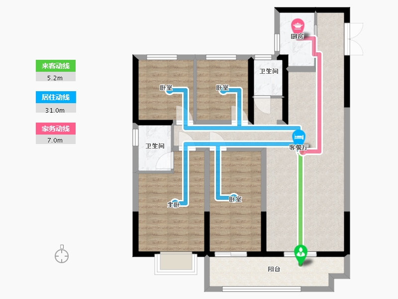 山西省-晋城市-中原盛世城-111.20-户型库-动静线