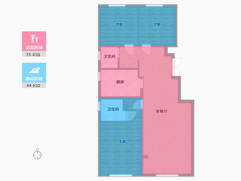 浙江省-台州市-金地翡翠云邸-85.00-户型库-动静分区