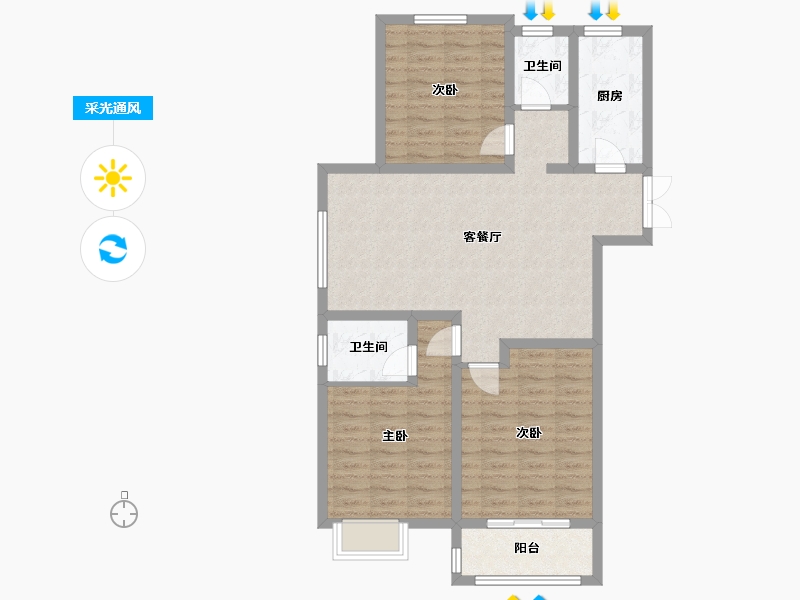 河南省-开封市-兰美花苑-99.00-户型库-采光通风