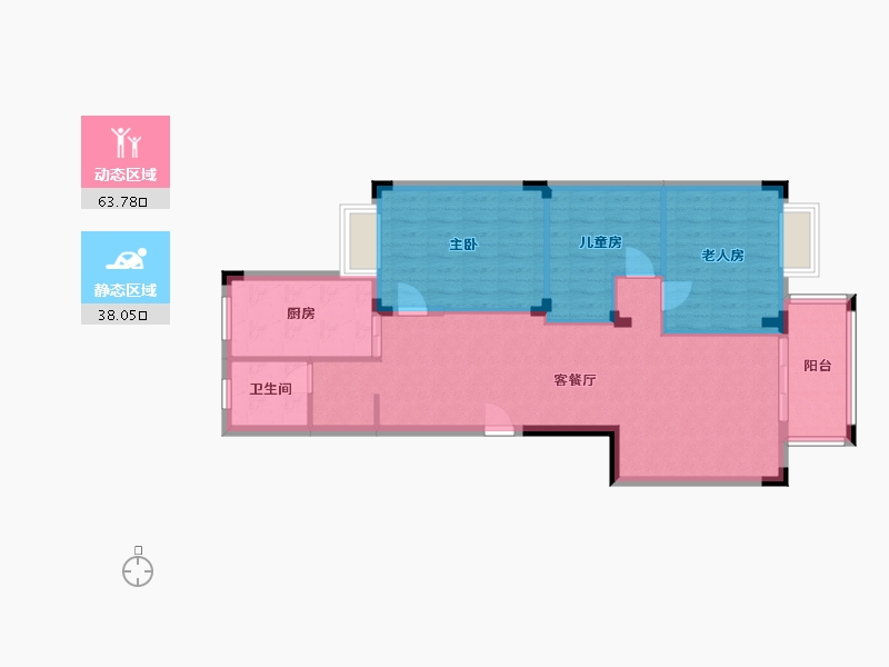 浙江省-绍兴市-西城花苑-108.00-户型库-动静分区