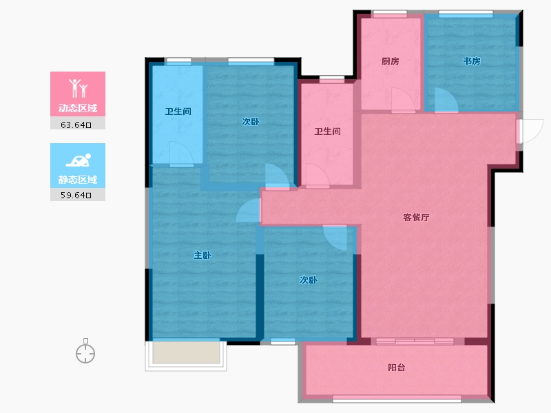 山东省-菏泽市-中璟珑璟湾小区-111.44-户型库-动静分区