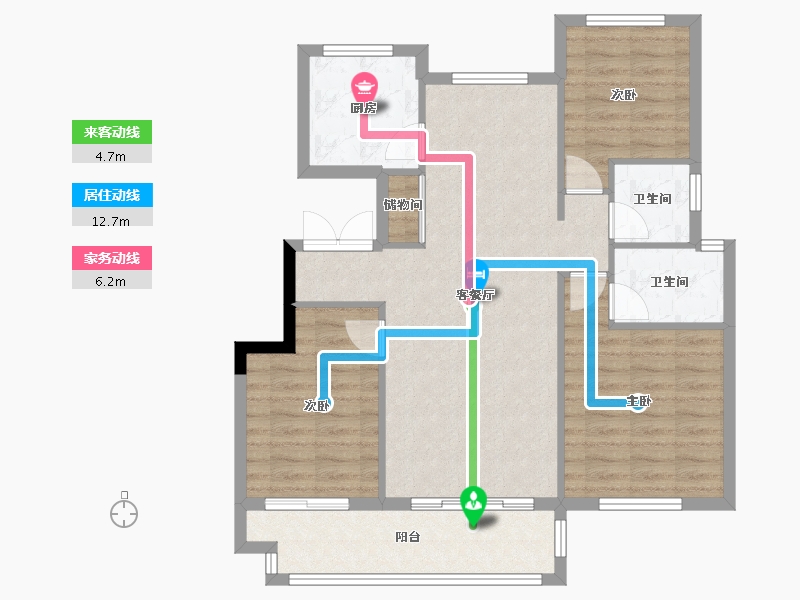 浙江省-温州市-仕阳镇-90.40-户型库-动静线