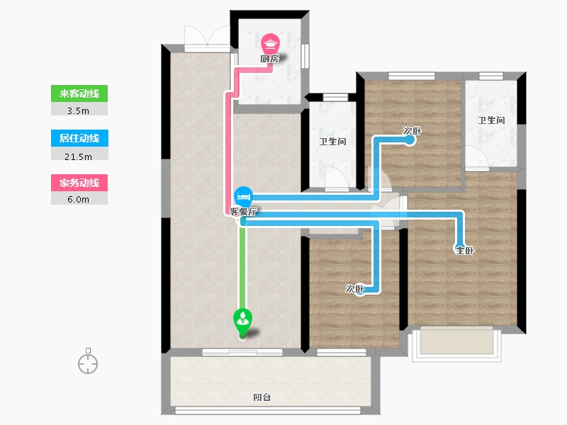 湖北省-黄冈市-铁投·书香林语-91.00-户型库-动静线