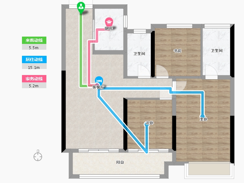 河南省-鹤壁市-建业世和府-89.60-户型库-动静线