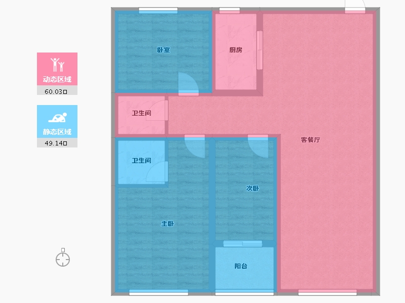 河南省-南阳市-锦绣前城二期-100.80-户型库-动静分区