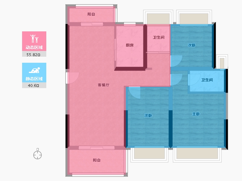 湖北省-黄冈市-黄冈碧桂园-97.50-户型库-动静分区