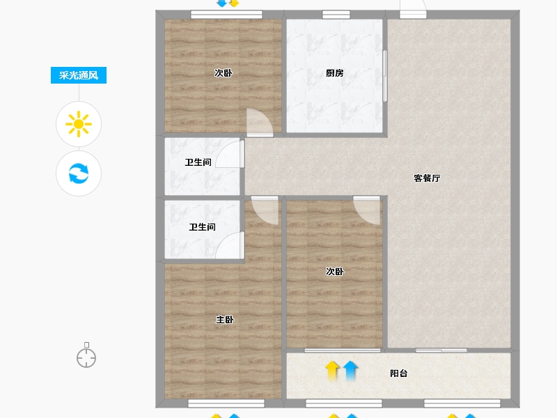 河南省-南阳市-锦绣前程二期-100.50-户型库-采光通风