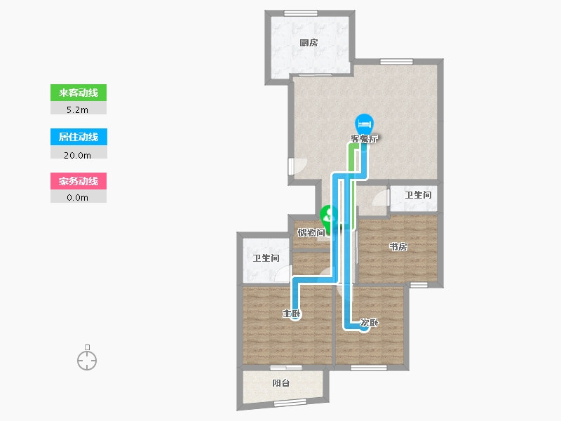 浙江省-温州市-南汇景园-96.00-户型库-动静线