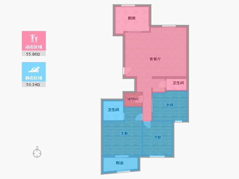 浙江省-温州市-南汇景园-96.00-户型库-动静分区