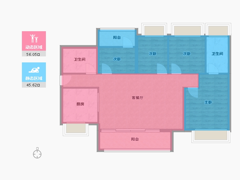 广东省-佛山市-保利清能和府-92.00-户型库-动静分区