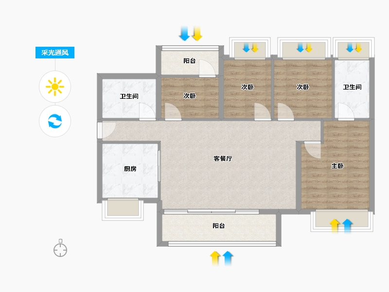 广东省-佛山市-保利清能和府-92.00-户型库-采光通风