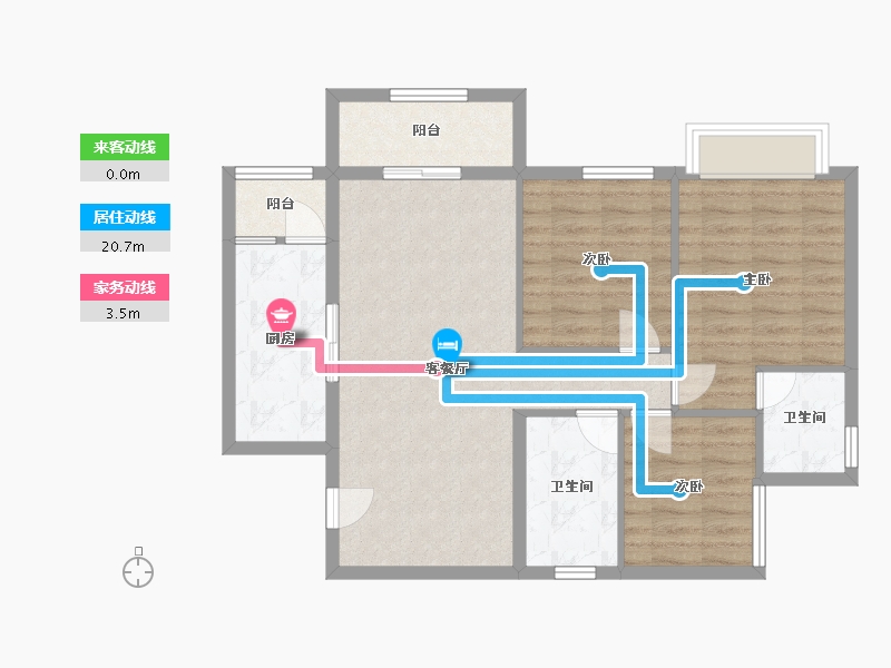 四川省-泸州市-鸿通翡翠滨江-73.60-户型库-动静线