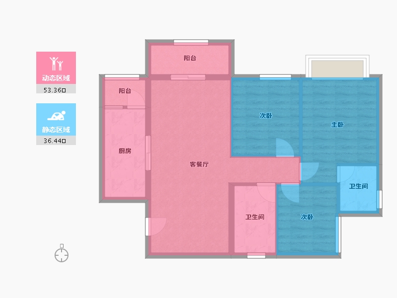 四川省-泸州市-鸿通翡翠滨江-73.60-户型库-动静分区