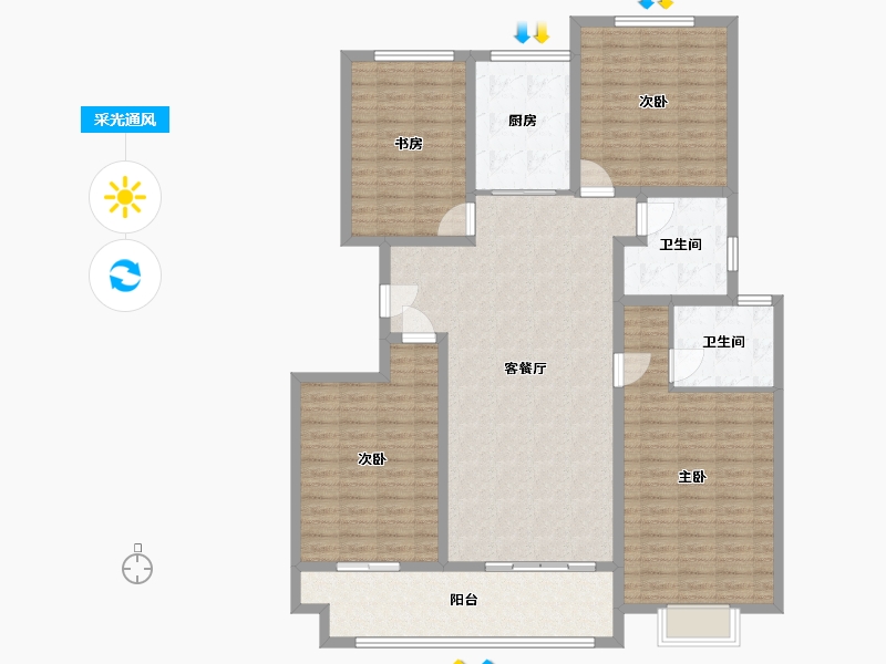 山东省-菏泽市-君子佳园-145.17-户型库-采光通风