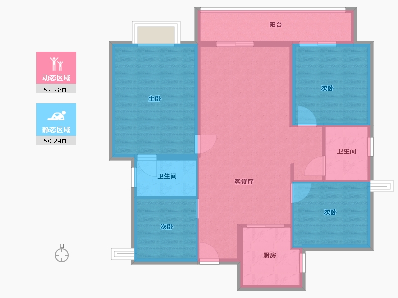 广西壮族自治区-柳州市-龙光玖悦湾-97.60-户型库-动静分区