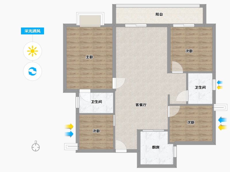 广西壮族自治区-柳州市-龙光玖悦湾-97.60-户型库-采光通风