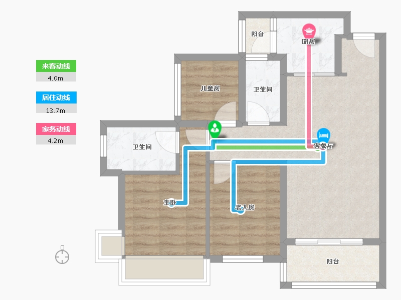 广东省-深圳市-颐安都会中央-3期-65.00-户型库-动静线