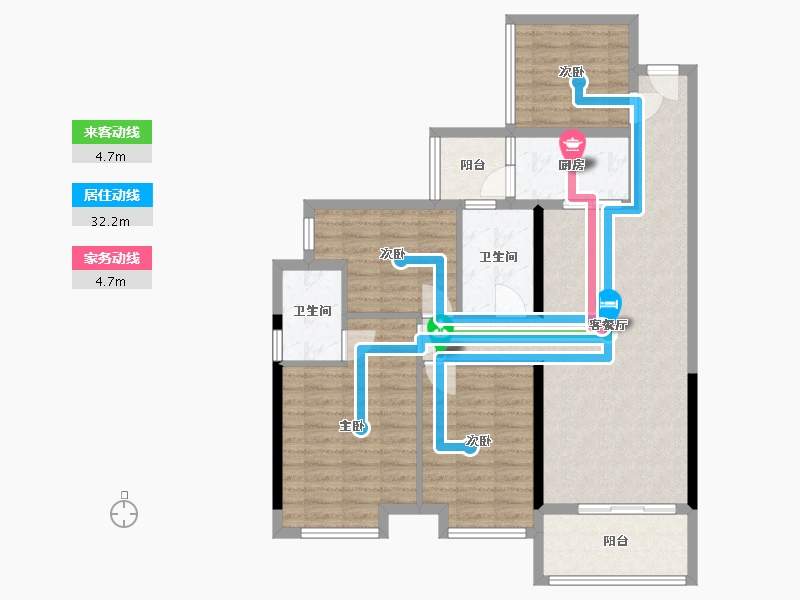 湖南省-衡阳市-大汉龙城-120.99-户型库-动静线