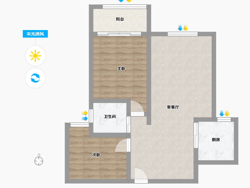 陕西省-铜川市-领地未来城-76.00-户型库-采光通风