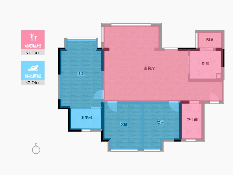 重庆-重庆市-雅居乐富春山居-93.00-户型库-动静分区