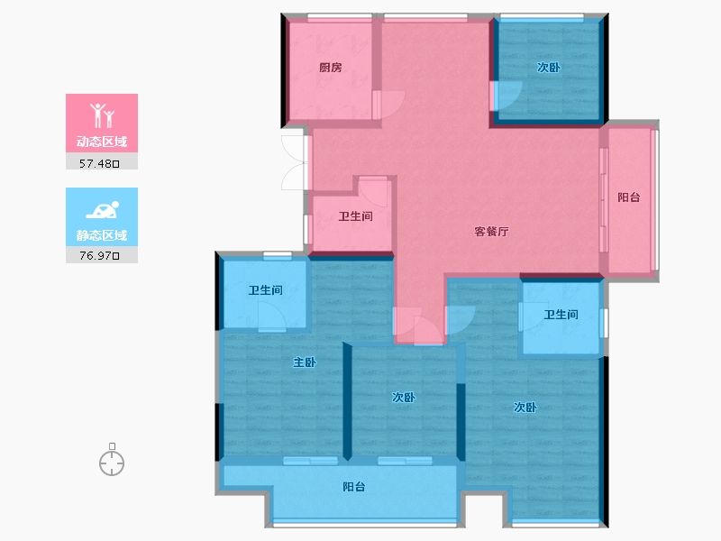 浙江省-嘉兴市-兴和苑-114.40-户型库-动静分区