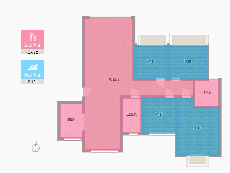 贵州省-黔东南苗族侗族自治州-中心嘉园-115.09-户型库-动静分区