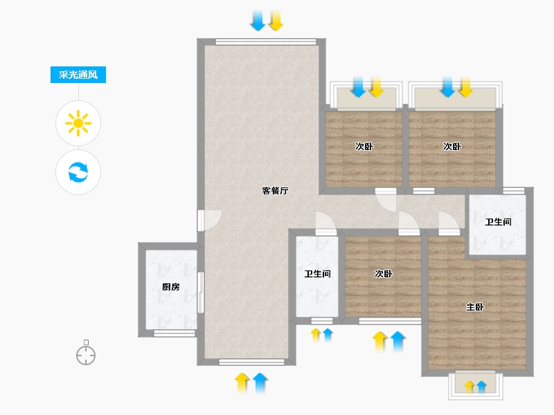 贵州省-黔东南苗族侗族自治州-中心嘉园-115.09-户型库-采光通风