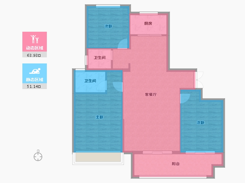 山东省-潍坊市-润城外滩华府-104.80-户型库-动静分区