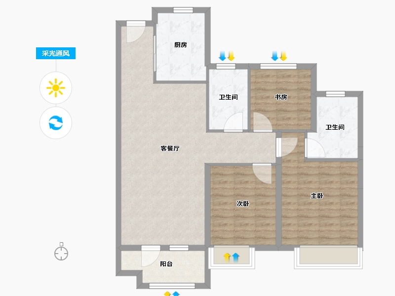 山东省-青岛市-云璟-92.00-户型库-采光通风