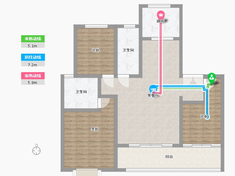 山东省-菏泽市-曹州毛胡同-110.16-户型库-动静线