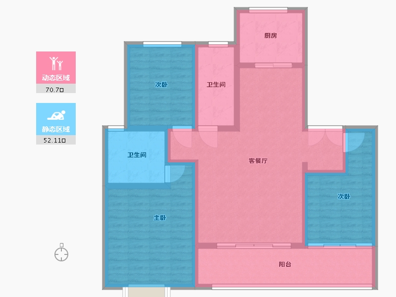 山东省-菏泽市-曹州毛胡同-110.16-户型库-动静分区