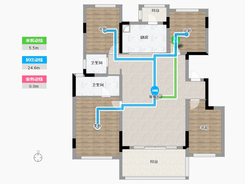 四川省-绵阳市-阳光城江山悦-135.00-户型库-动静线