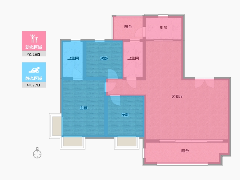 山西省-临汾市-汾河上园-106.38-户型库-动静分区