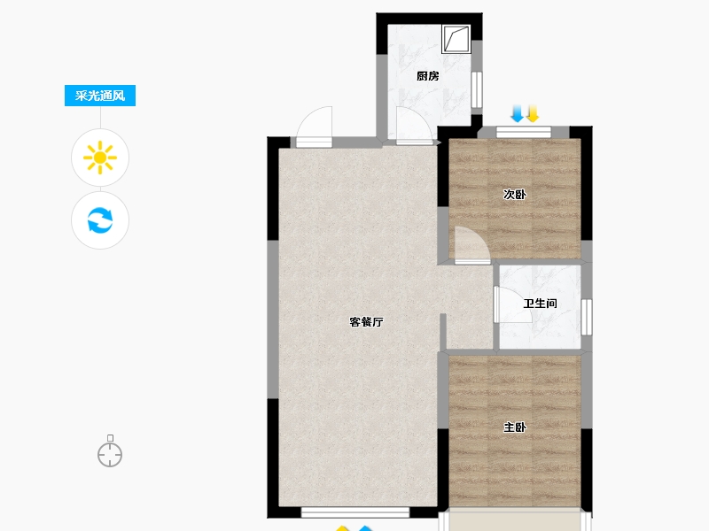 辽宁省-沈阳市-太湖国府壹号-66.40-户型库-采光通风