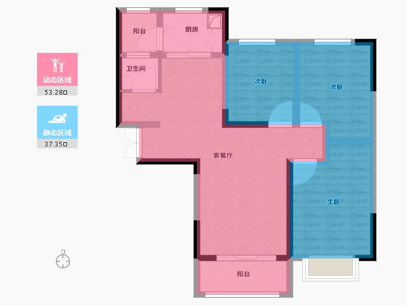 河南省-郑州市-紫东苑-80.00-户型库-动静分区