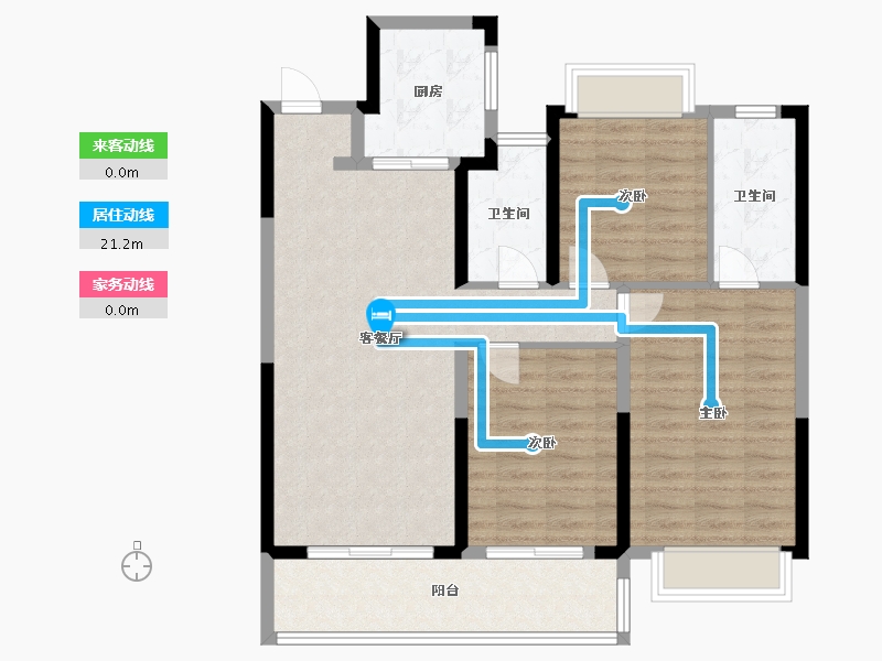 江苏省-南京市-金地大成雅境-102.00-户型库-动静线