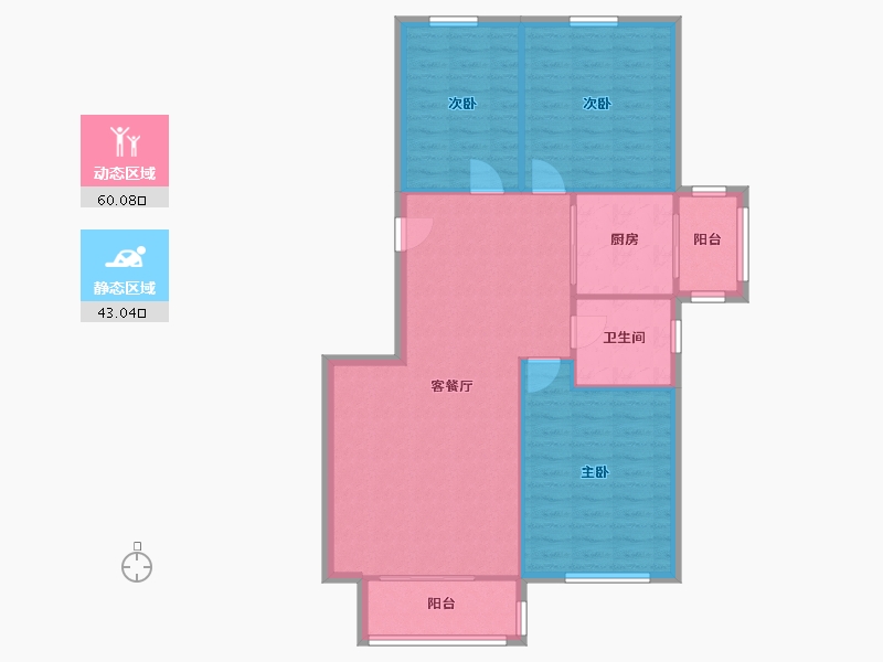 河北省-唐山市-金港静园-97.60-户型库-动静分区