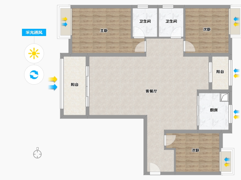 湖北省-武汉市-龙湖天玺-119.20-户型库-采光通风