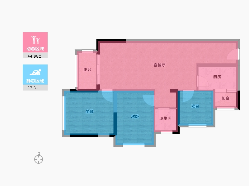 四川省-达州市-金科集美东方-62.40-户型库-动静分区